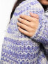 Only chunky knit jumper in blue and white space dye