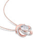 ფოტო #3 პროდუქტის White Topaz Floral Swirl 18" Pendant Necklace (2-3/5 ct. t.w.) in 18k Rose Gold-Plated Sterling Silver