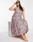 Influence Plus maxi beach dress in pink print