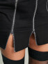 Фото #5 товара COLLUSION zip detail mini skirt in black