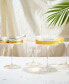 Ripple Ribbed Martini & Champagne Coupe Iridescent Colored Glasses, Set of 4