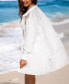 ფოტო #3 პროდუქტის Women's White Collared Lace Cover-Up