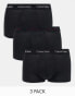 Calvin Klein Cotton Stretch 3 pack low rise trunks in black