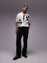 Фото #7 товара Topman revere button through knit with black applique in white