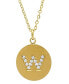 ფოტო #1 პროდუქტის 18" Chain 14K Gold Plated Disc Necklace with Crystal Engraved Letter Necklace