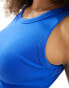 JJXX cropped ribbed vest in cobalt blue