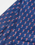 ASOS DESIGN slim tie with rugby pattern in navy