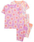 Фото #7 товара Kid 4-Piece Daisy 100% Snug Fit Cotton Pajamas 8