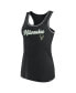 Фото #3 товара Women's Black Milwaukee Bucks Wordmark Logo Racerback Tank Top