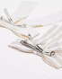 Фото #2 товара Stradivarius 2 pack linen hair bows in natural and stripe