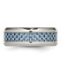 Фото #4 товара Stainless Steel Light Blue Fiber Inlay 8mm Band Ring