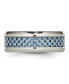 Stainless Steel Light Blue Fiber Inlay 8mm Band Ring