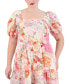 Фото #4 товара Plus Size Floral-Print Puff-Sleeve Midi Dress