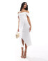 Vesper bardot sweetheart neck wrap midaxi dress in white Белый, 40 - фото #2