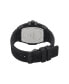 Men's Black Textured Silicone Strap Watch 48mm