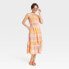 Фото #2 товара Women's Sleeveless Smocked Linen Midi Sundress - Universal Thread