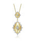 ფოტო #1 პროდუქტის White Gold and 14K Gold Plated Cubic Zirconia Designed Pendant Necklace