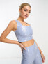 Commando co-ord faux patent leather crop top in pastel blue