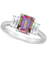 ფოტო #1 პროდუქტის Mystic Topaz (2 ct. t.w.) & White Topaz (3/4 ct. t.w.) Emerald-Cut Statement Ring in Sterling Silver (Also in Pink Topaz)