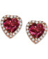 Серьги Macy's Rhodolite & Diamond Heart