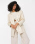 Фото #2 товара Topshop relaxed oversized mensy blazer in cream