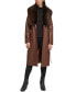 Фото #9 товара Women's Faux-Fur-Trim Faux-Leather Coat