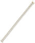 ფოტო #2 პროდუქტის Two-Tone Wide Curb Link Hollow Bracelet in 10k Gold & 10k White Gold