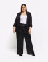 Фото #1 товара River Island satin wide leg trousers in black