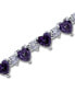 ფოტო #4 პროდუქტის Cubic Zirconia Purple Clear Heart Alternate Bracelet