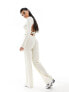 Фото #3 товара Missyempire ribbed wide leg trousers co-ord in cream