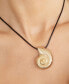 ფოტო #3 პროდუქტის Swirled Shell Pendant Black Cord Necklace