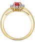 ფოტო #3 პროდუქტის Ruby (1 ct. t.w.) & Diamond (1/5 ct. t.w.) Halo Ring in 10k Gold