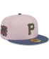 Фото #1 товара Men's Pink, Blue Pittsburgh Pirates Olive Undervisor 59FIFTY Fitted Hat