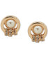 Фото #1 товара Gold-Tone Imitation Pearl Button Rondelle Clip On Earrings