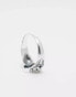 ASOS DESIGN sterling silver signet ring with lion design in burnished silver