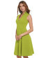 Women's Collared V-Neck Sleeveless A-Line Dress