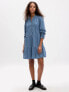 Фото #1 товара Tiered Denim Mini Shirtdress