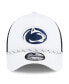 Фото #2 товара Men's White/Navy Penn State Nittany Lions Court Sport Foam A-Frame 9FORTY Adjustable Trucker Hat