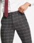 Фото #3 товара ASOS DESIGN wool mix skinny smart trousers in grey check