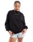 Фото #1 товара Pull&Bear oversized crew neck sweater in black