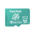 SanDisk SDSQXAO-512G-GNCZN, 512 GB, MicroSDXC, UHS-I, 100 MB/s, 90 MB/s, Green