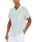 Фото #1 товара Men's Striped Short-Sleeve Button-Up Linen Shirt