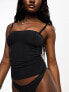 Dorina wireless light padded mesh shaping camisole with removable straps in black