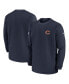 Men's Navy Chicago Bears 2023 Sideline Throwback Heavy Brushed Waffle Long Sleeve Top