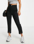 River Island Petite split front cigarette trouser in black