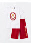 LCW Kids Bisiklet Yaka Galatasaray Baskılı Kısa Kollu Erkek Çocuk Şortlu Pijama Takımı