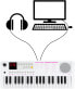 Фото #7 товара Classic Cantabile MINI-37 Keyboard - 37 Mini Keys - Power Supply via USB-C or Batteries - 100 Sounds and Rhythms - USB MIDI - Speaker and Headphone Output - White/Pink