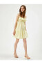 Фото #2 товара Kadın Sarı Pamuklu Dantel Elbise