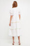 ფოტო #3 პროდუქტის Women's Contrast Scallop Edge Midi Dress