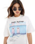 Фото #1 товара ONLY oversized t-shirt with palm spring print in white